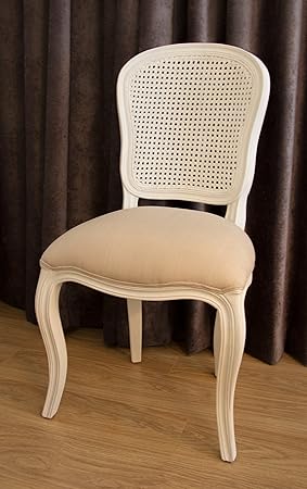 Murano French Style Dining Chair With Ornate White Painted