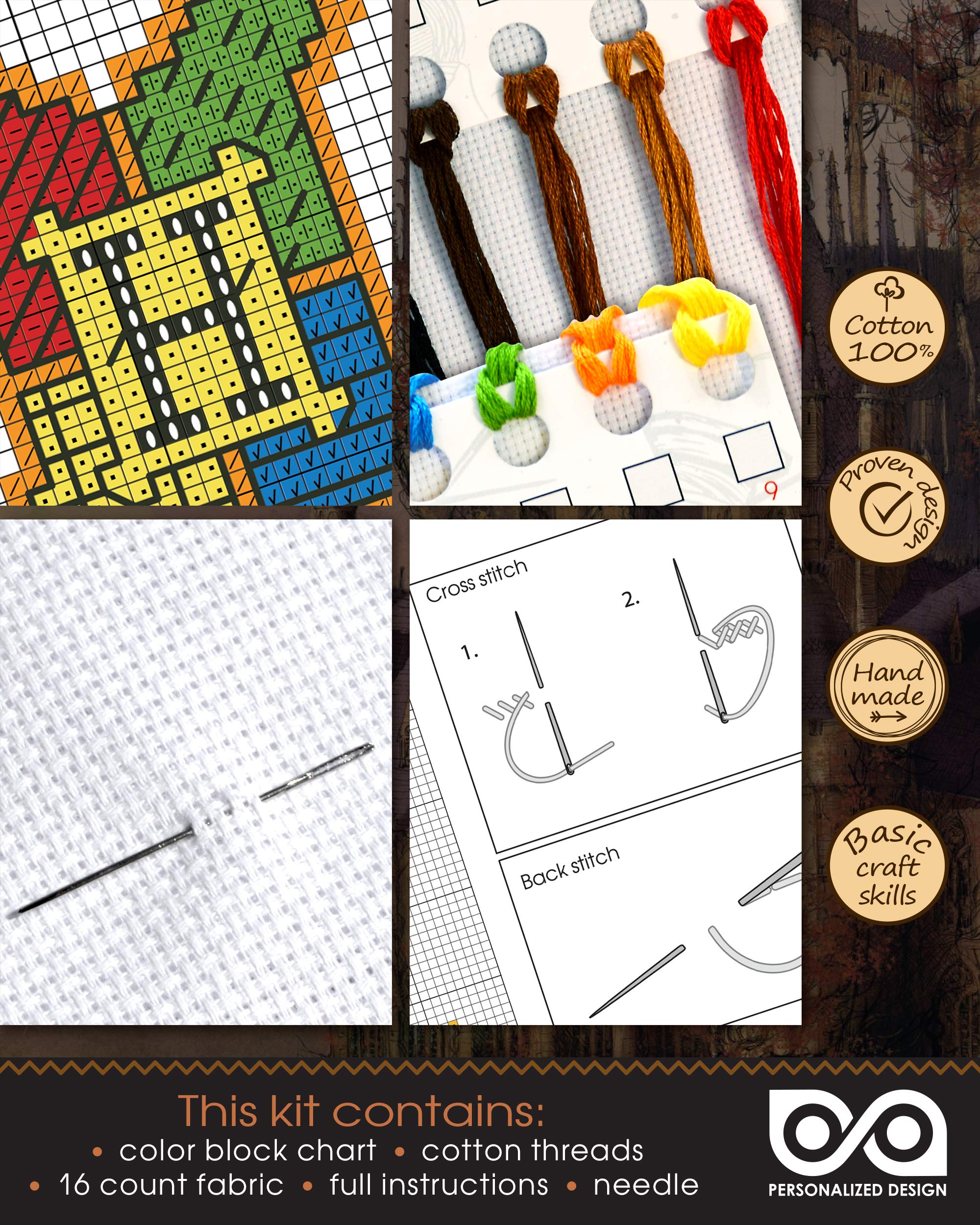 Personalized.Design Cross-Stitch Kit of Bookmark “HP: Hogwarts Sorting Hat”