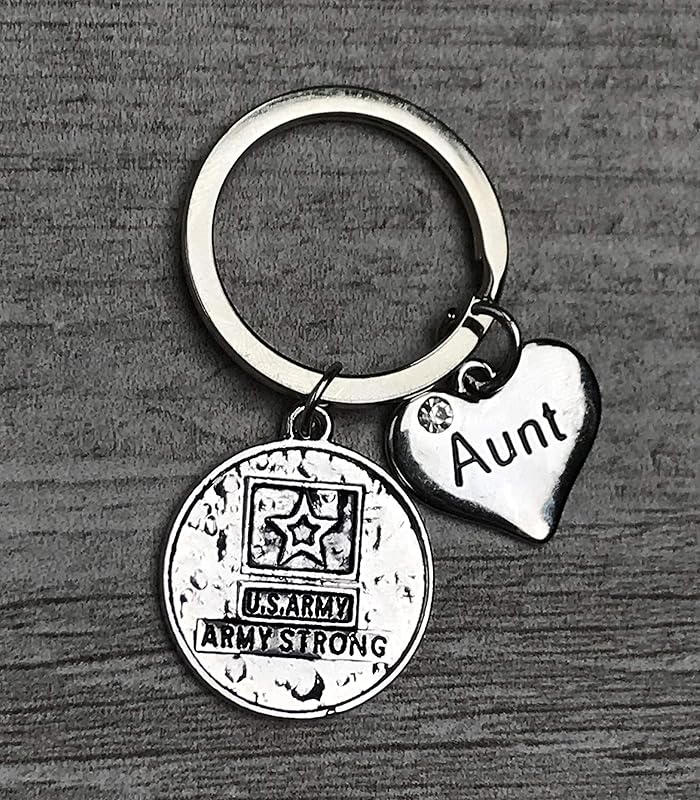 Personalized US Army Aunt Keychain, Custom