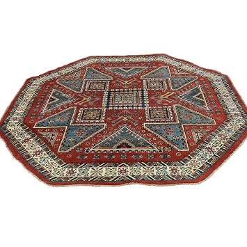 Amazon De Reine Wolle Achteckig Special Kazak Design Hand