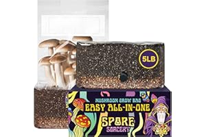 SPORE SORCERY 5 LB All-in-One Grow Bag: Up to 40oz of Mushrooms! Nutrient-Enhanced, Injection Port, Just Add Your Own Spores & Grow Like Magic (5 LB Bag)