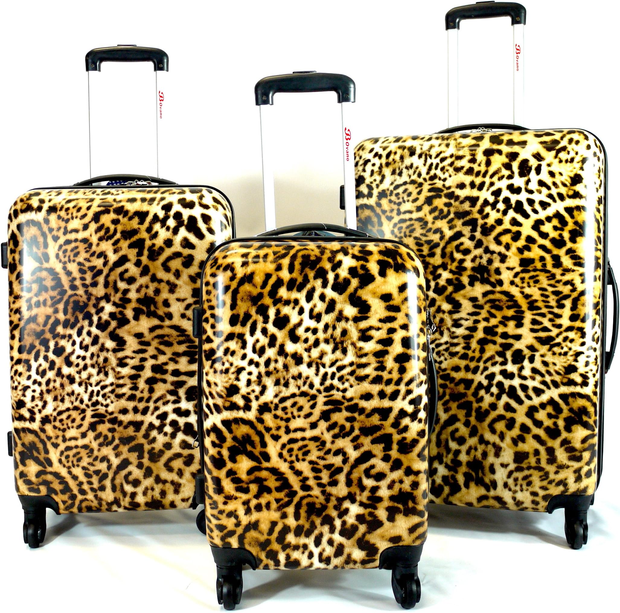 Bovano 3pc Luggage Set Hardside ABS Rolling 4wheel Spinner Carryon Travel Case