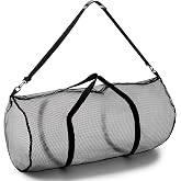 Champion Sports Mesh Duffle Bag &ndash; Oversized Breathable Gear Bag with Zipper &amp; Shoulder Strap for Sports, Gym &amp; Travel
