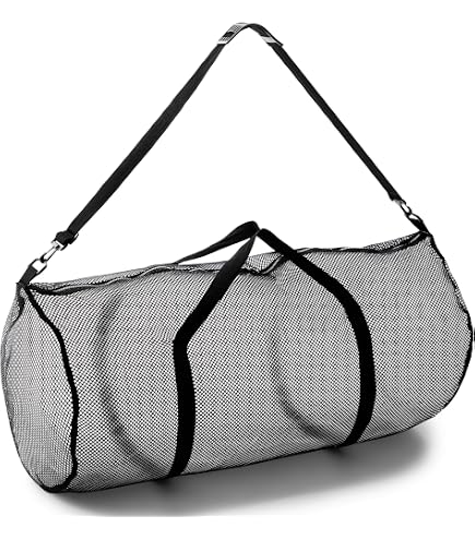 Bolsa De Malla Para Buceo - Ligera, Portátil, Con Hebilla Giratoria Resistente, Ideal Para Equipo De Buceo Y Deportes Acuáticos (Negra)