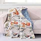 Barefoot Bungalow GL-1806BTHR Willow Lap, Comfort, Wall Art, Throw, Blanket, 50" x 60", Off/White