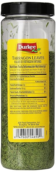 DURKEE TARRAGON LEAVES WHOLE, 4-OUNCE CONTAINERS (PACK OF 2)