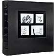 RECUTMS Photo Album 4x6 Holds 500 Photos Black Pages Large Capacity Leather Cover Wedding Family Baby Photo Albums Book Horizontal and Vertical Photos (Black)