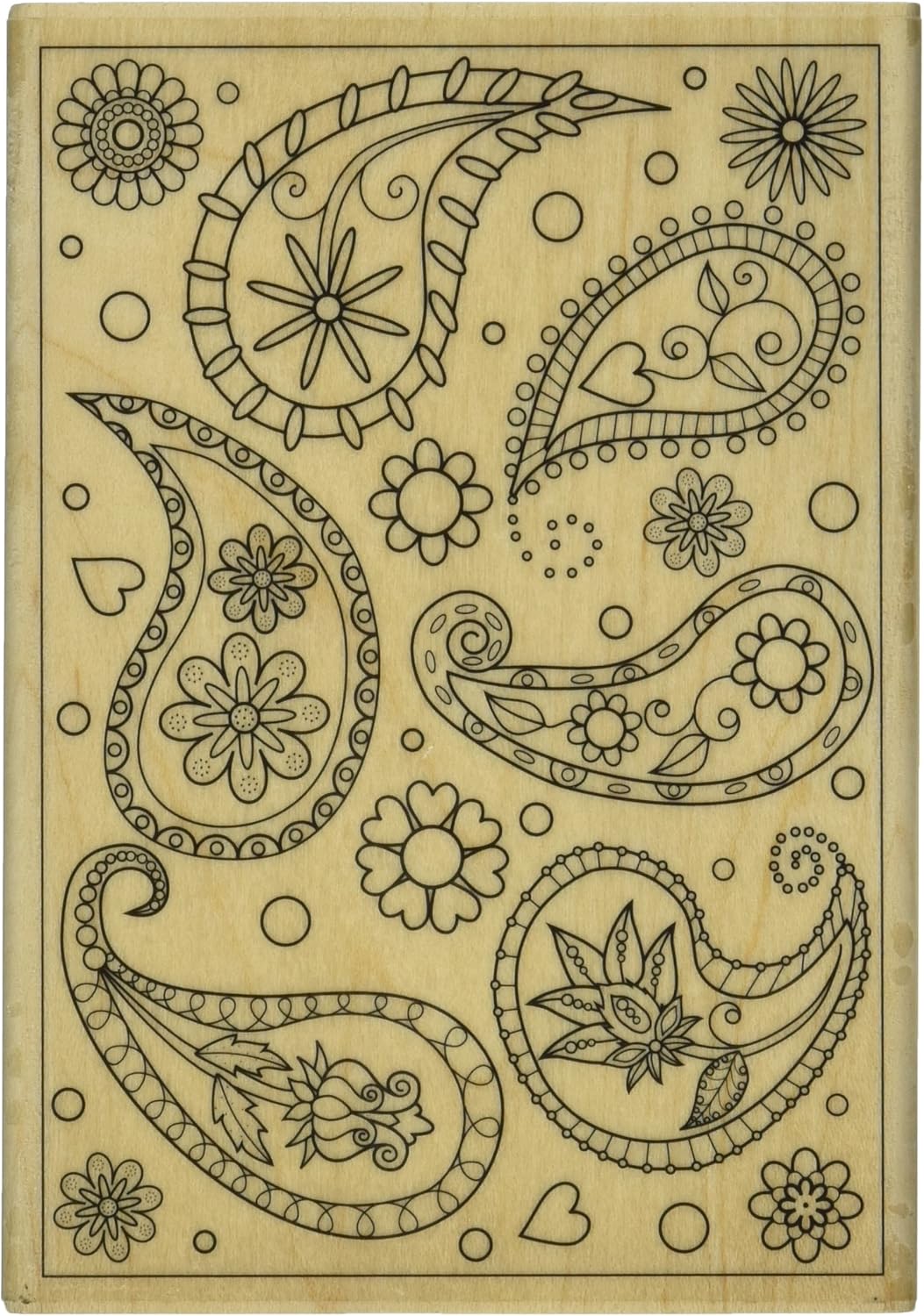 Amazon Com Hampton Art Outline Design Paisley Background Rubber Stamp