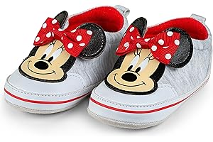 Disney Mickey Mouse and Minnie Mouse Infant Shoes - Soft Sole - Velcro Closure, Easy in and Out - Many