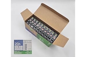Square D QO120 Circuit Breaker, 10 Pack, QO, 20 Amps, 120 Volts, UL Listed, 1 Pole, 10kA AIR, Standard Type, Plug in, Qty 10