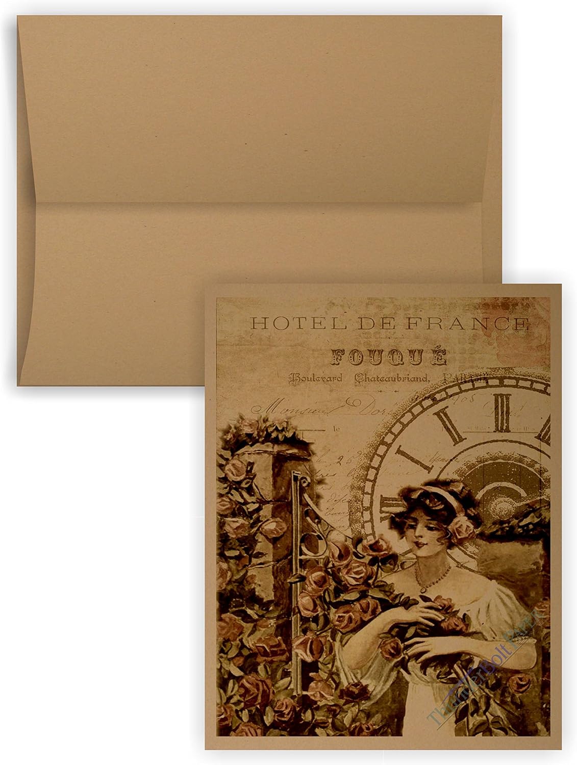5X7 Cut Size Cards with A-7 Envelopes - Brown Kraft Fiber - 50 Sets - Matching Pack - Invitations, Greeting, Thank Yous, Notes, Holidays, Weddings, Birthdays, Announcements - 80# Cardstock : Office Products