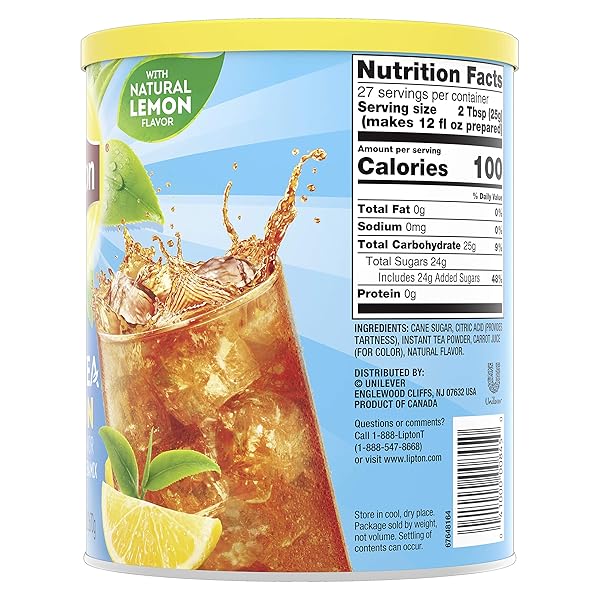 LIPTON BLACK ICED TEA MIX, LEMON,23.6 OZ.