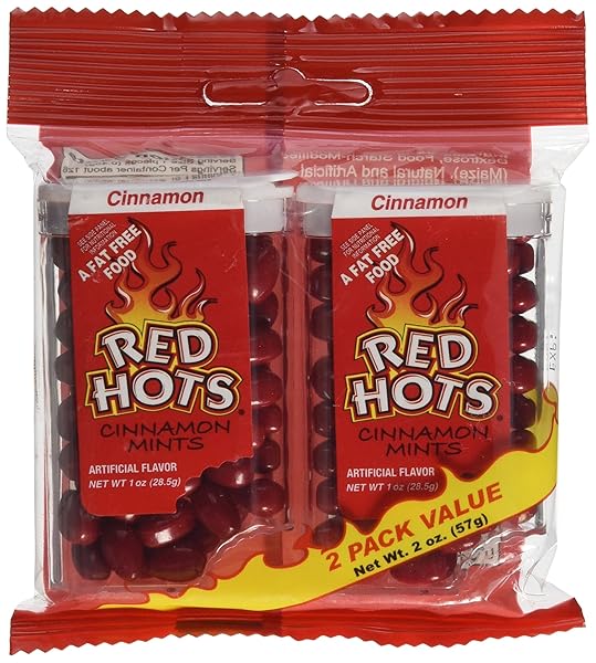RED HOTS CINNAMON FLAVORED MINTS, TWO 2 OUNCE BOXES, (PACK OF 2)