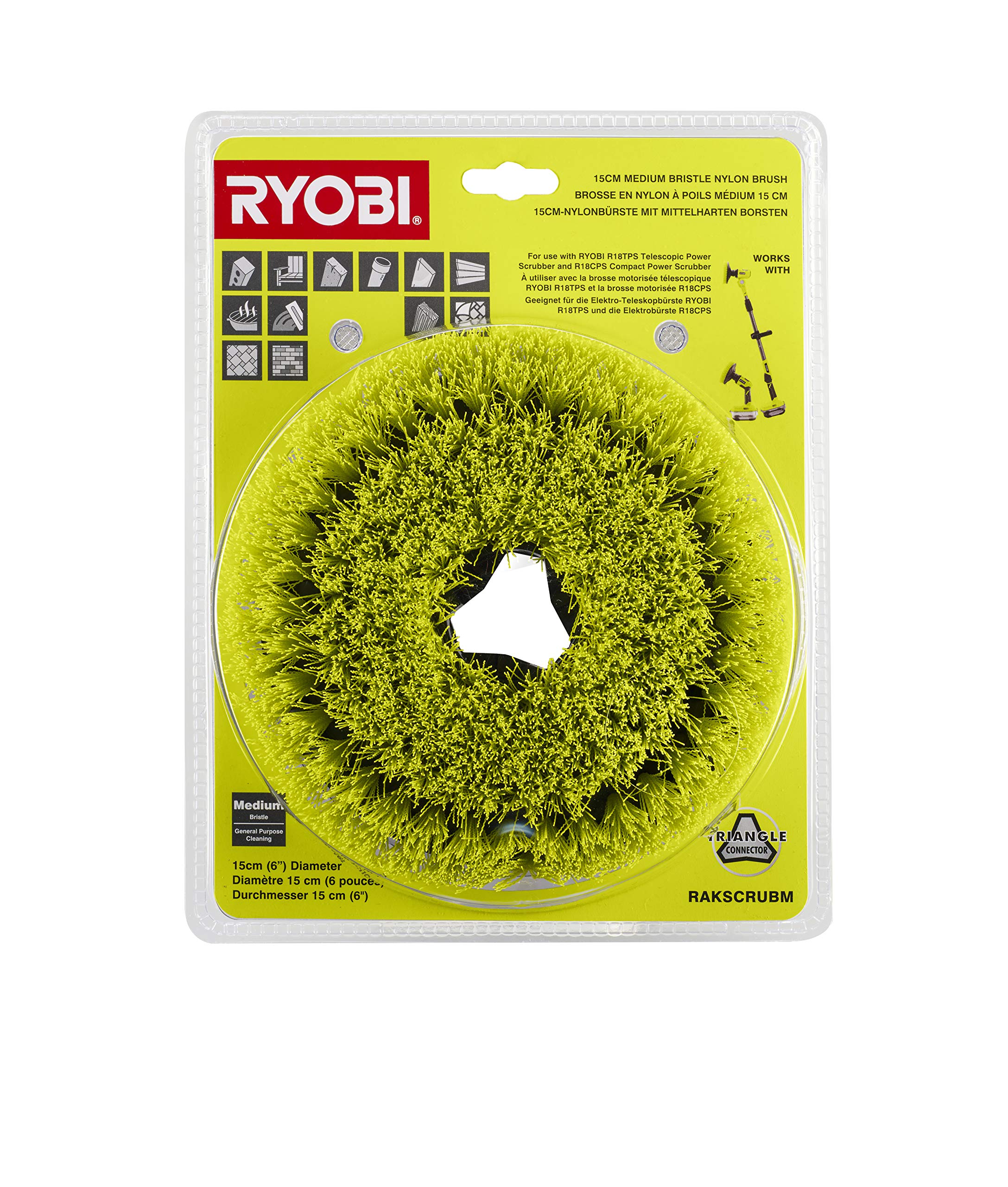 Ryobi RAKSCRUBM Medium Nylon Brush (Single)