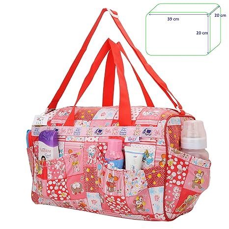 Indi Bargain Baby Bags Nappy Carry Diaper Bag Mummy Mother Bag Multipurpose Multi Compartment (Red)
