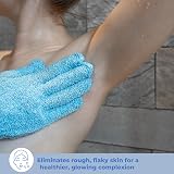 Fine Lines Blue Exfoliating Shower Gloves Mitt Dead Skin Remover Body Scrub Bath view 4