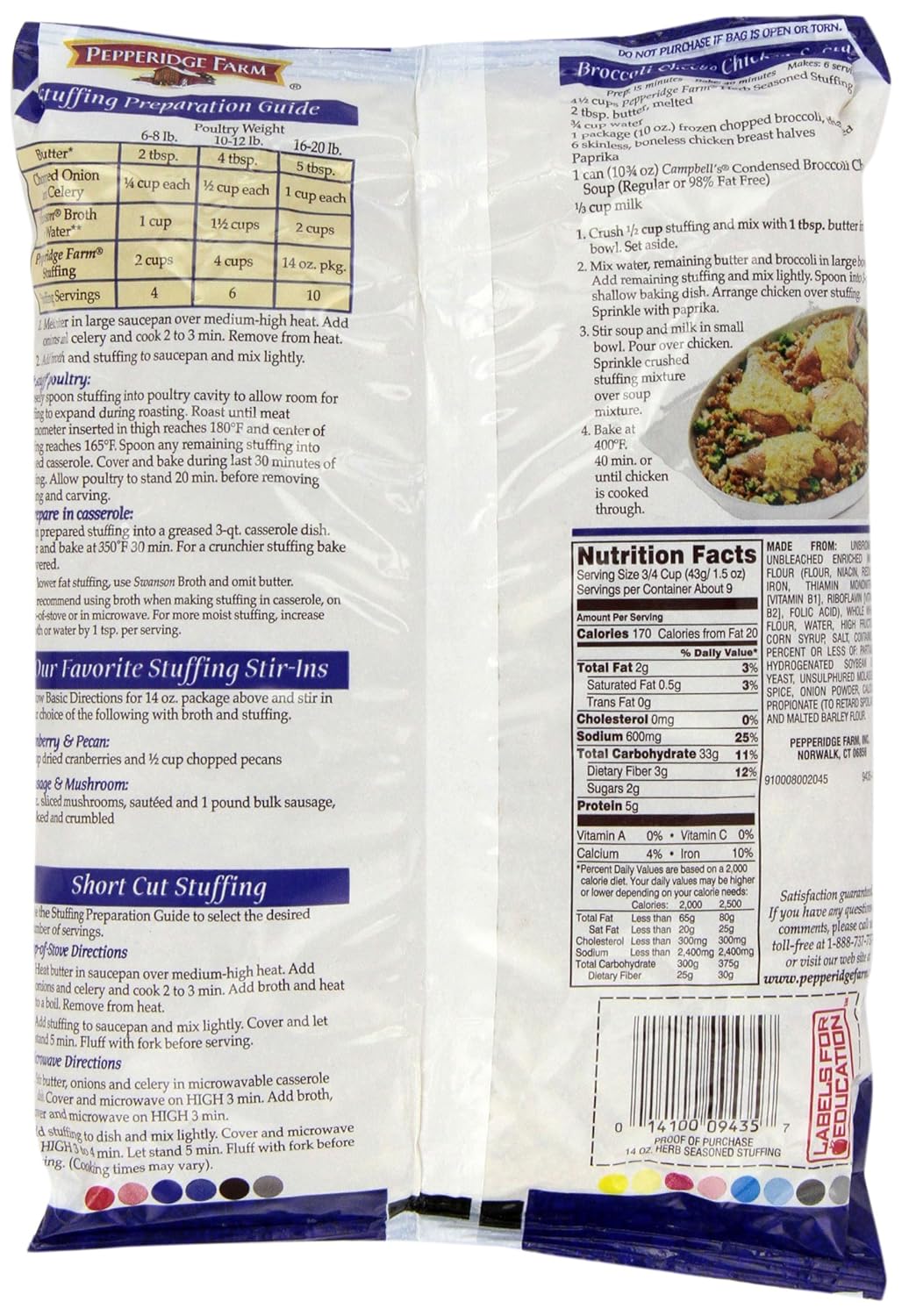 pepperidge farm cornbread stuffing instructions