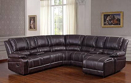 Amazon Com Ufe Robinson Sectional Sofa With Recliner Chaise