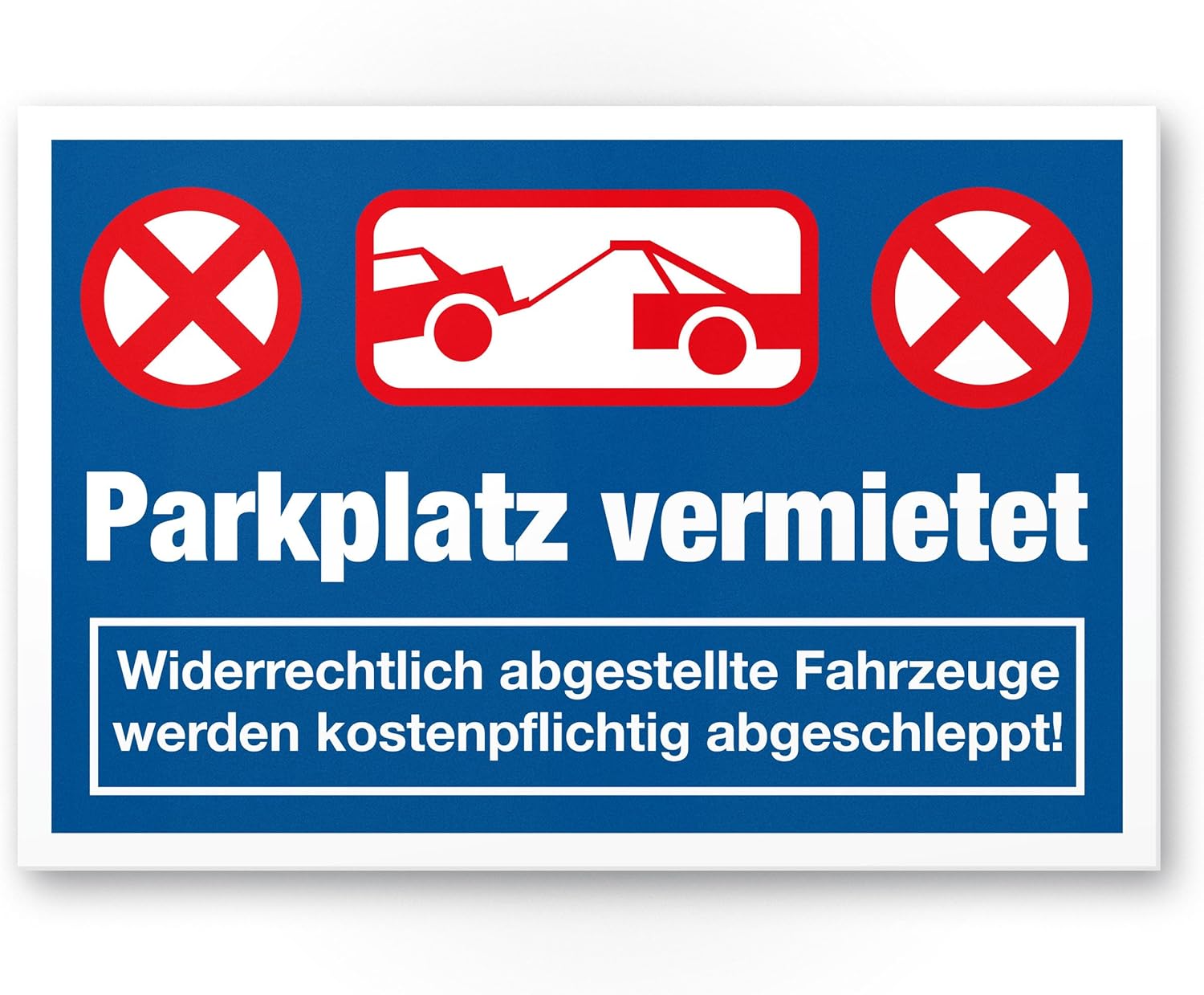 Parkplatz vermietet Kunststoff Schild (blau, 30 x 20cm), Parkverbot ...