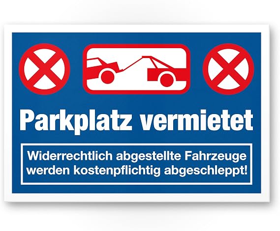 Privatparkplatz-Schild 30x20 Cm – Parkverbot Hinweisschild Aus Kunststoff Für Innen & Außen