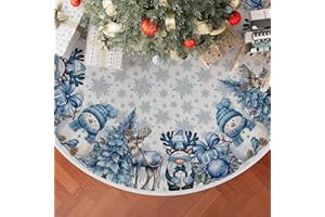 XCHI Snowman Gnomes Christmas Tree Skirt Christmas Party Decorations for Home Xmas Holiday Winter Indoor Decro 48 Inch