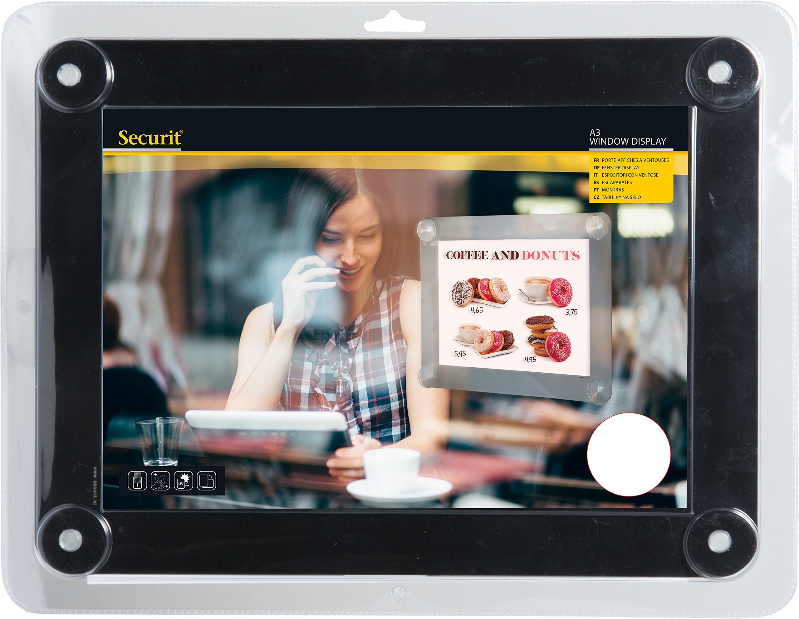 Securit PFW-A3-BL A3 Window Display Frame - Black