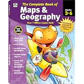 Complete Book of Maps and Geography Workbook, Global Geography for Kids Grades 3-6, United States Geography and Regions, Map Skills, Time Zones, Oceans