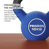 PROIRON 10kg Neoprene Kettlebell Cast Iron Flat Bottom Colour Code view 6