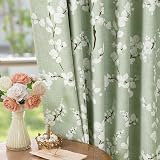 Fmfunctex Green Floral Blackout Curtains 2 Panels 54 Drop Eyelet 50W