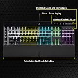 Corsair K55 RGB Pro Membrane Keyboard IP42 Dust Resistant UK Layout QWERTY view 7