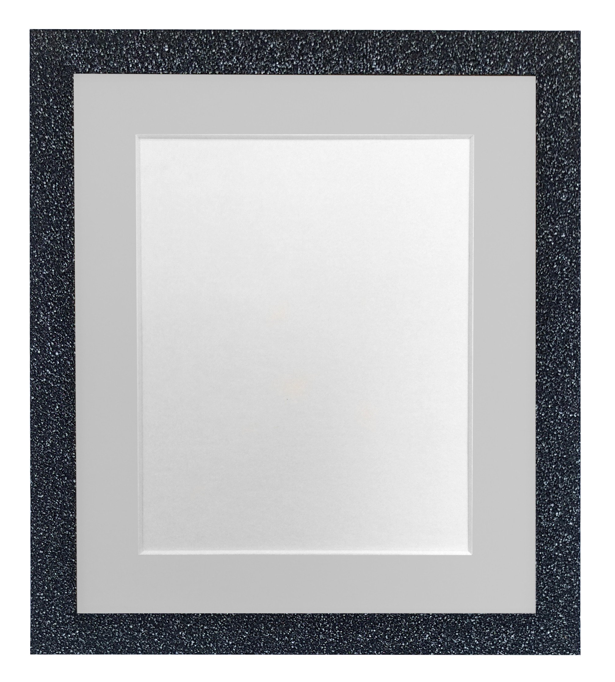 FRAMES BY POST Glitz Charcoal Picture Photo Frame with Light Grey Mount A3 Image size A4 Plastic Glass — image 1