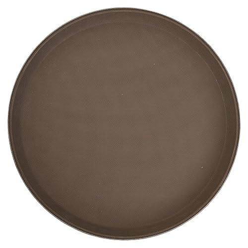 Winco Round Fiberglass Tray with Non-Slip Surface, 16-Inch, Brown