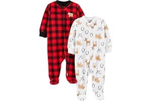 Simple Joys by Carter's unisex-baby In 2pk Fleece Snp Santa Trees