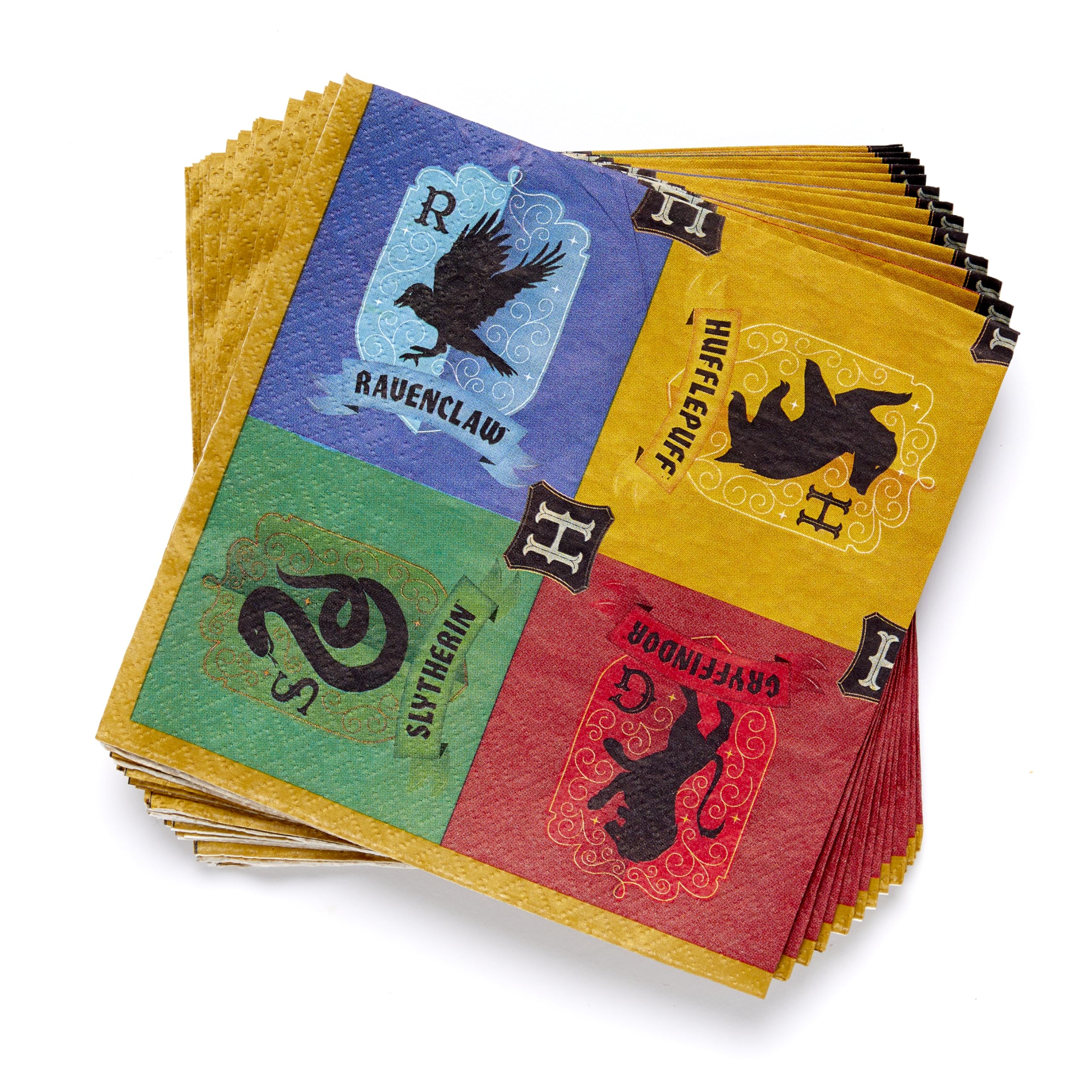 Amscan 9915075 - Harry Potter Hogwarts House Kids Birthday Party Luncheon Napkins - 16 Pack