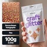 Hemway Bronze Brown Holographic Glitter 100g Fine Craft Resin Cosmetic view 2