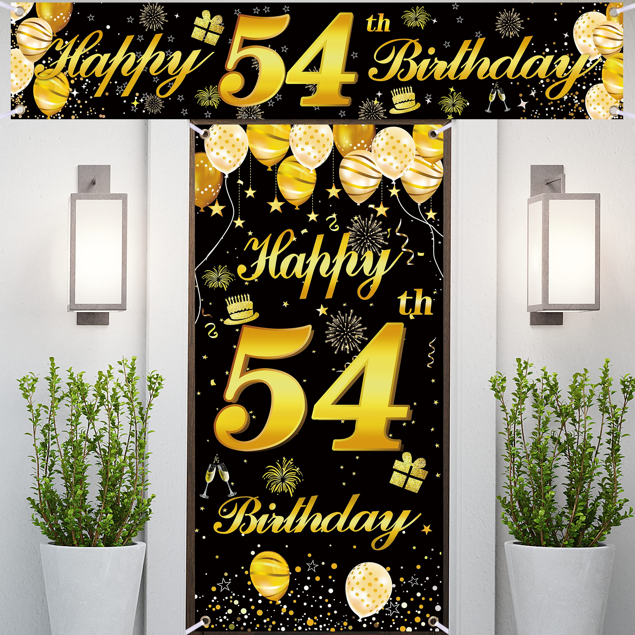 54th Happy Birthday Door Banner IMISI Birthday Decorations Birthday Backdrop Decorations for a Party