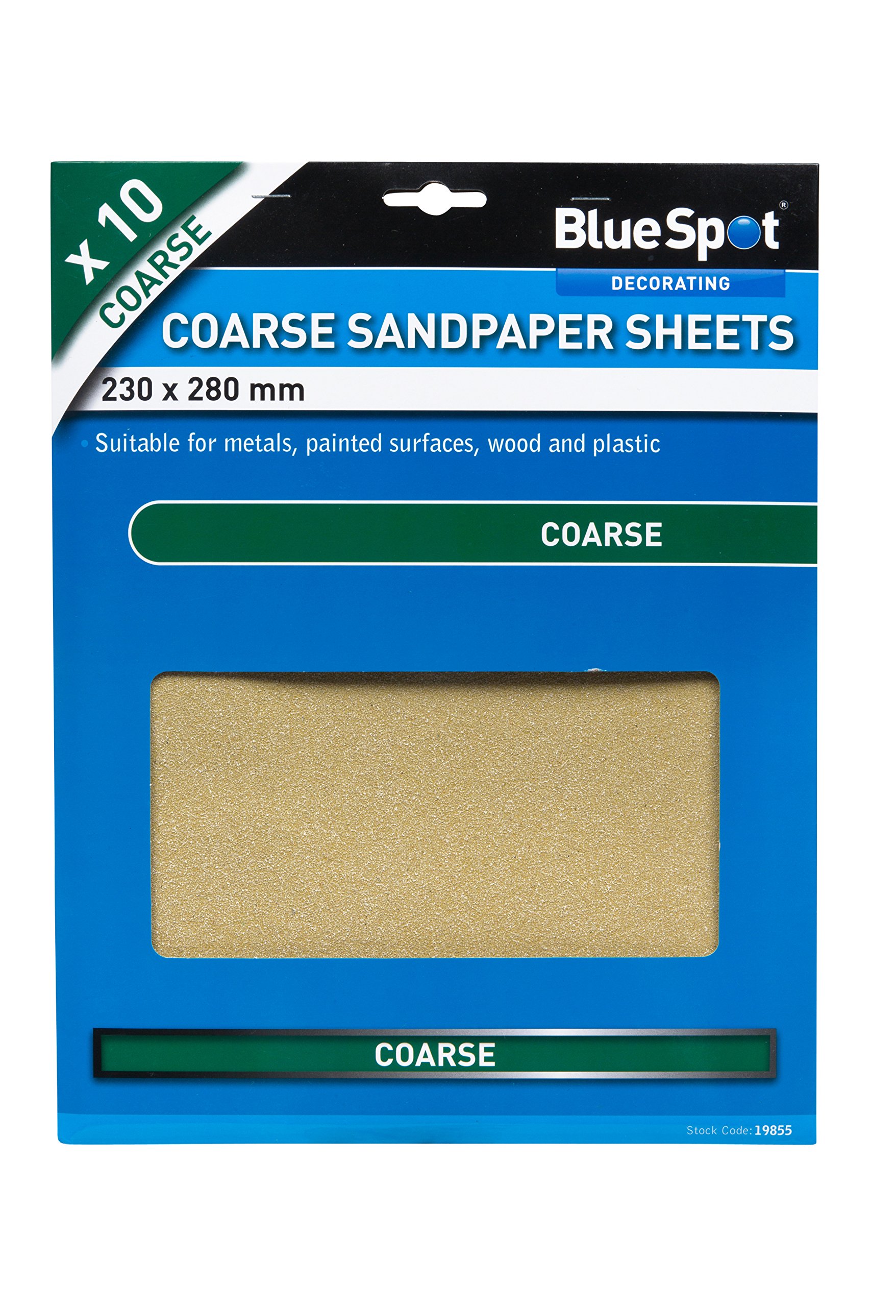 Blue Spot Tools 19855 Coarse Sandpaper, Black, 230 x 280 mm