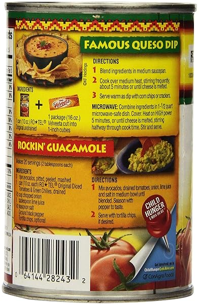 ROTEL ORIGINAL DICED TOMATOES AND GREEN CHILIES, PERFECT FOR TACO & DIP RECIPES, 10 OZ.
