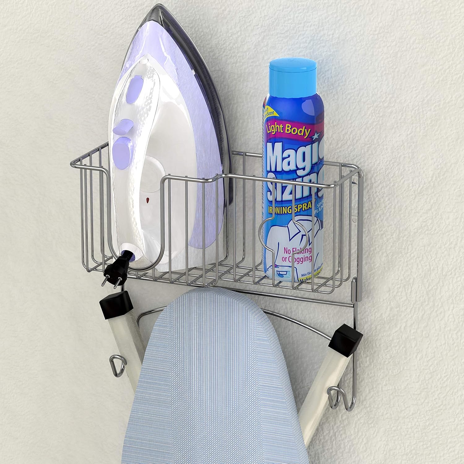 Simple Houseware Over-The-Door/Wall-Mount Ironing Board Holder, Chrome: Home & Kitchen