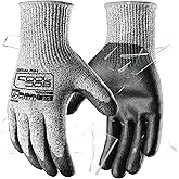 COOLJOB 12/120 Pairs Cut Resistant Safety Work Gloves with Grip, 13 Gauge Seamless Shell with PU Coating, ANSI A2 A4 A6, Gray