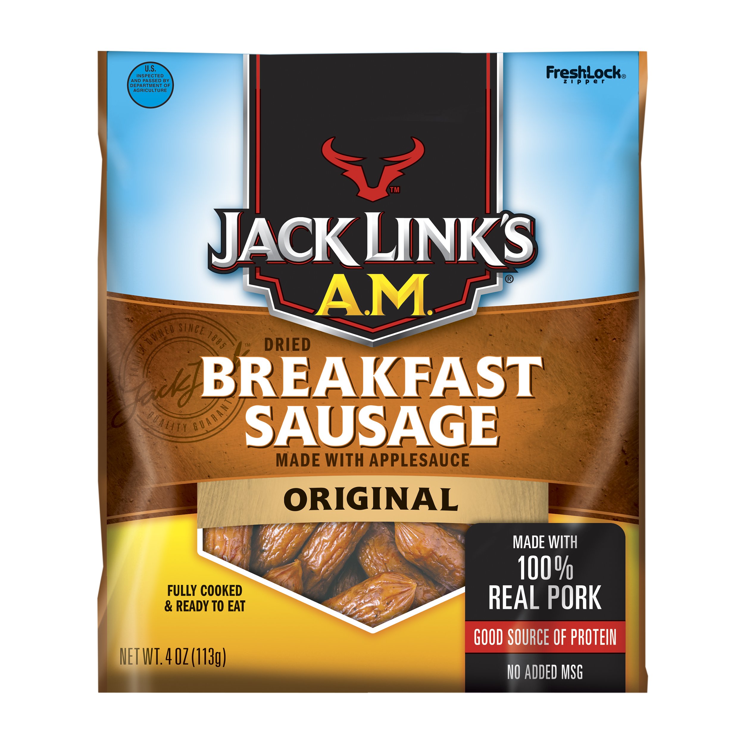 Jack Link's A.M. Breakfast Sausage, Original, 4oz Protein Snack Jerky