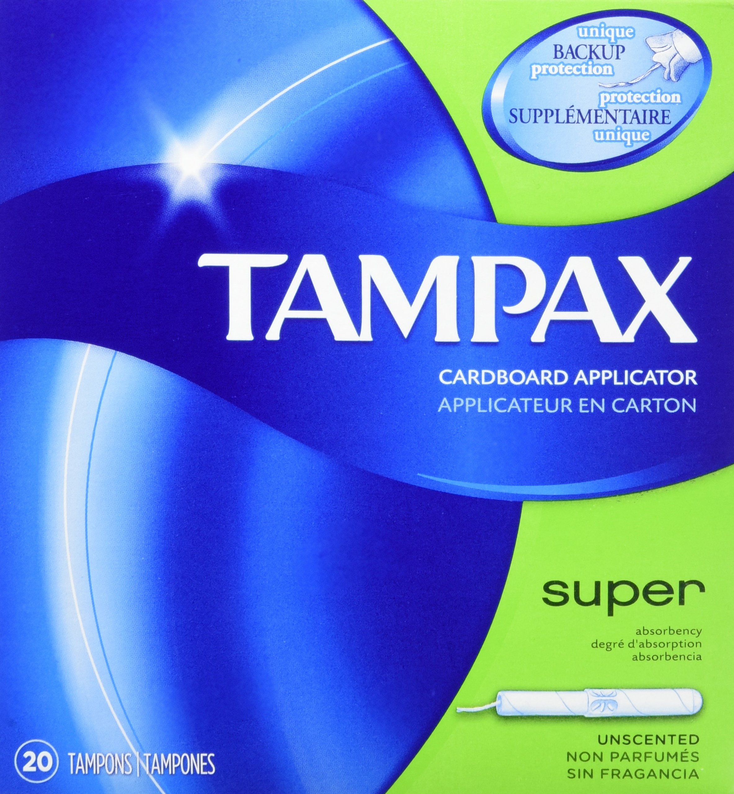 Tampax Cardboard Applicator Tampons, Regular Absorbency, 40