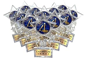 Express Medals 6.5 Inch Clear Acrylic Star T Ball Champion Trophy Awards (Pack of 12)