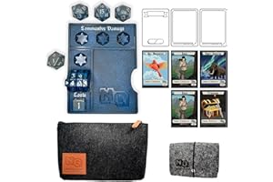 NERD GEAR Commander Essentials Kit - Ultimate Accessory for MTG Commander EDH - MTG Command Zone Tray - Health Counter - Spin Down Dice - Dry Erase Tokens (Deep Blue)
