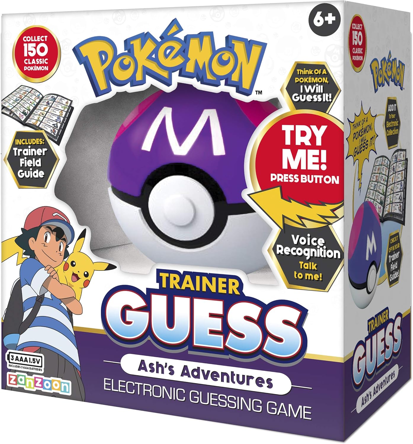 Pokémon Trainer Guess - Ash's Adventures Electronic voice recognition guessing game!, Multicolor, Medium