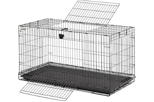 MidWest Homes for Pets Medium Wabbitat Rabbit Cage, Grid Mesh Floor, Removable Tray, Top & Front Door Access, Rust Resistant Finish, No Tools Required