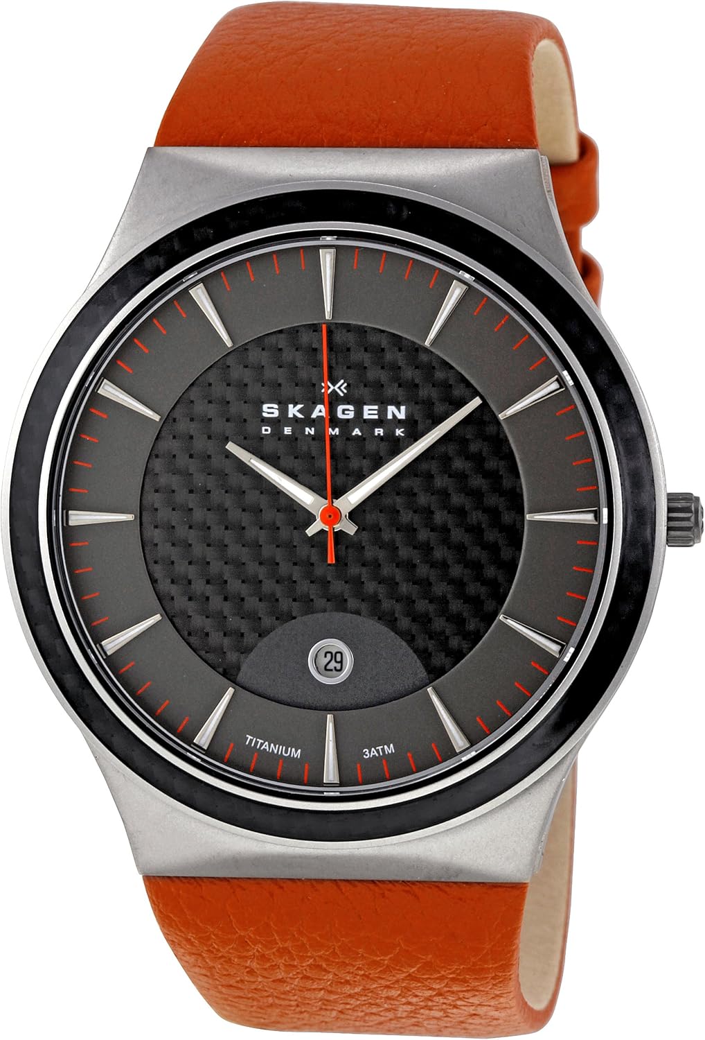 Skagen Men's 234XXLTLO Denmark Grey Carbon Fiber Dial Watch