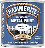 Hammerite Direct to Rust Metal Paint Smooth White 250ML Pack of 4 view 2