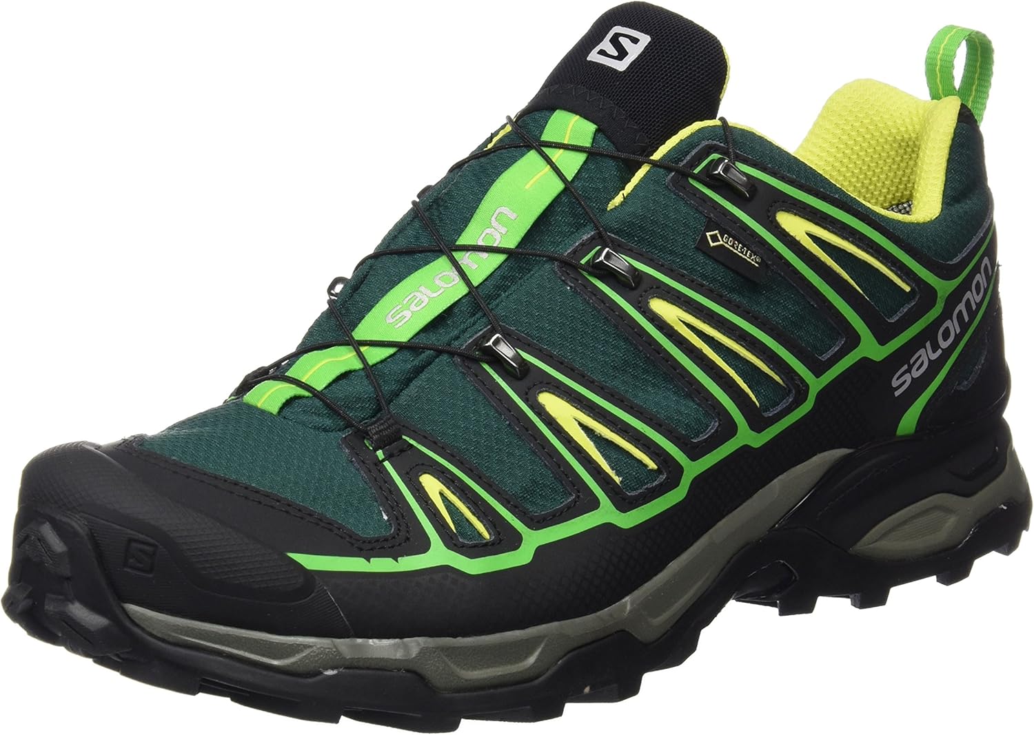 SALOMON Men's L39184000 Low Rise Hiking Boots, Green (Green Black/Black/Gecko Green), 48 EU