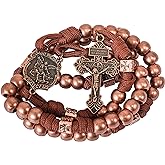 Nazareth Store St Michael Paracord Rosary Beads Rugged Rosary Necklace Strong Corded Catholic Pardon Crucifix